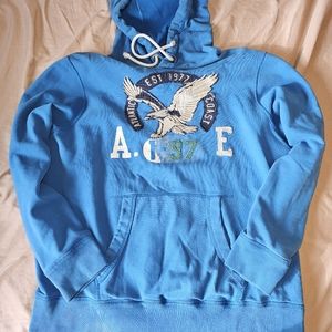 Vintage styled American Eagle blue hoodie